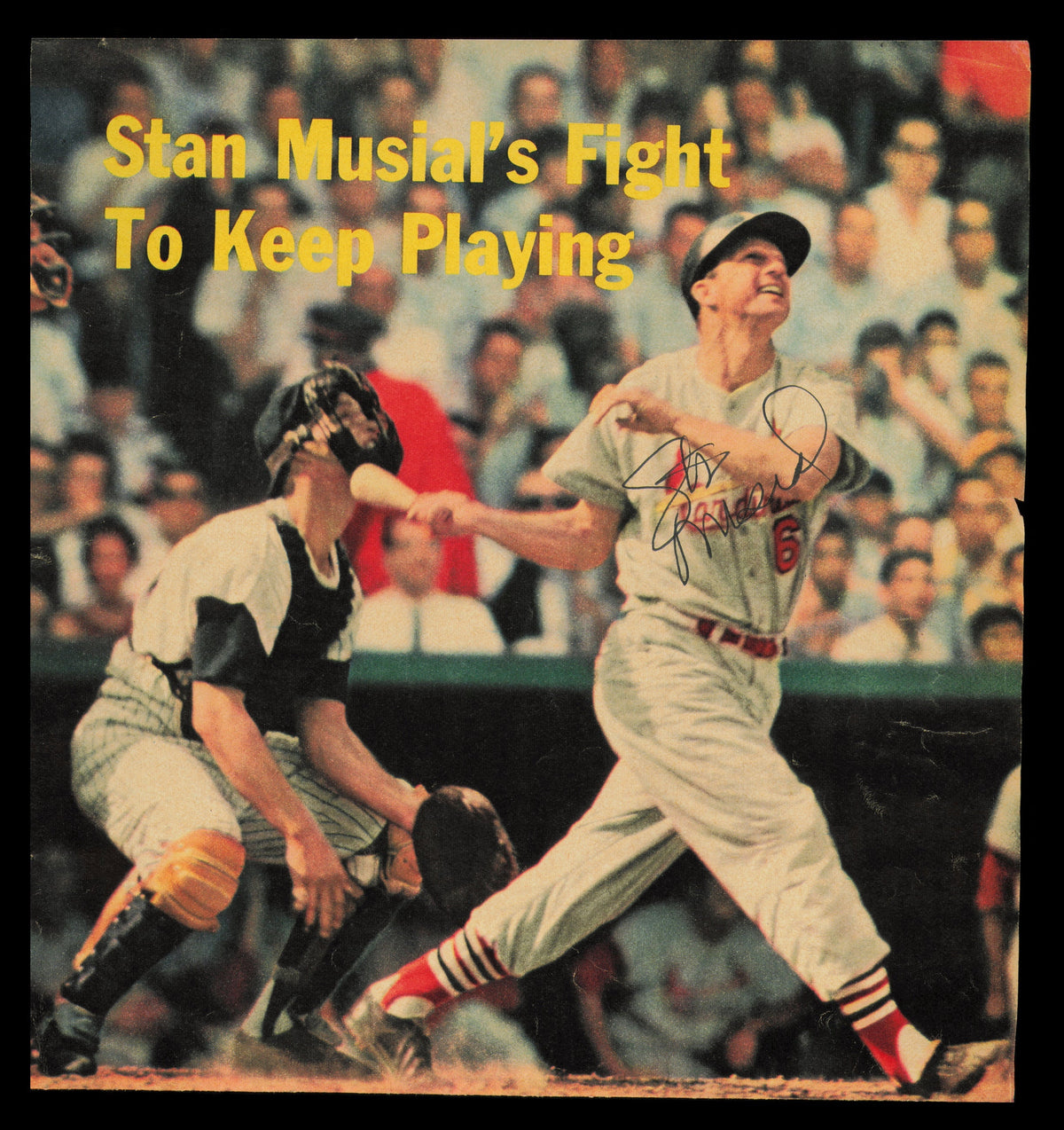 Stan Musial Autographed 9x8.5 Magazine Page Photo St. Louis Cardinals