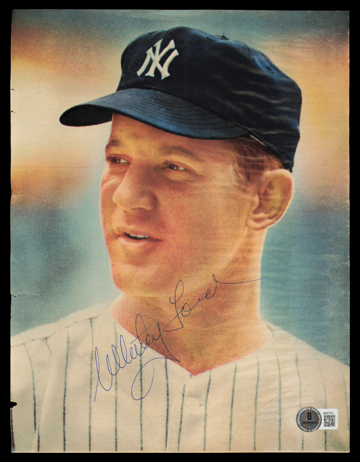 Whitey Ford Autographed 8.5x11.5 Magazine Page Photo New York Yankees Beckett BAS QR #BM37273