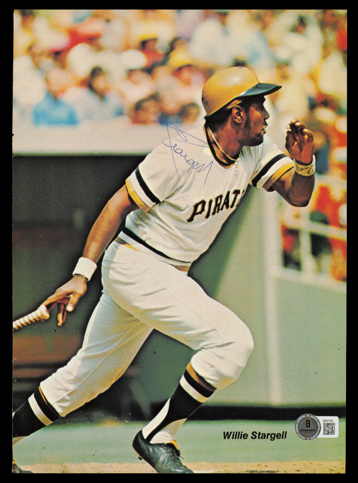 Willie Stargell Autographed 8x11.5 Magazine Page Photo Pittsburgh Pirates Beckett BAS QR #BM37345