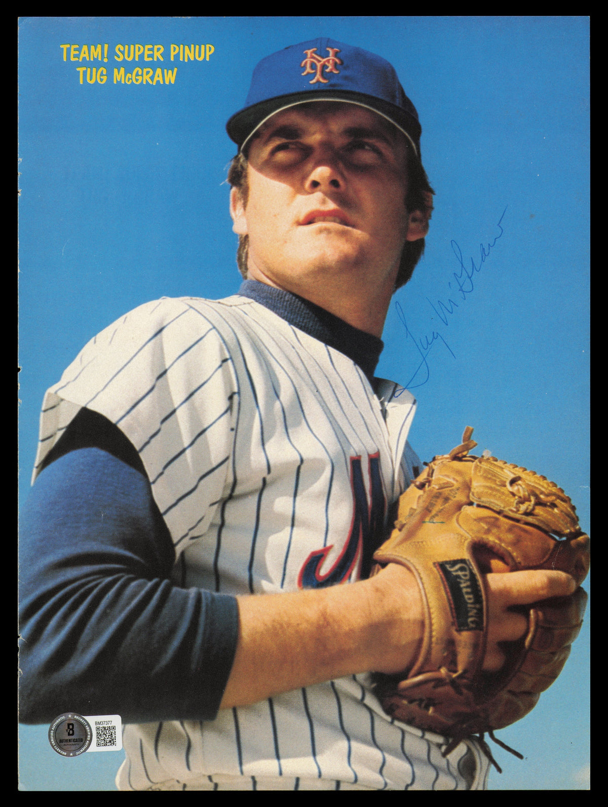 Tug McGraw & Manny Sanguillen Autographed 8.5x11.5 Magazine Page Photo New York Mets Beckett BAS QR #BM37377