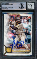 Fernando Tatis Jr. Autographed 2022 Bowman Card #34 San Diego Padres Auto Grade Gem Mint 10 Beckett BAS Stock #216678