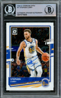 Stephen Curry Autographed 2020-21 Donruss Optic Card #17 Golden State Warriors Beckett BAS Stock #216853