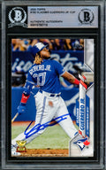 Vladimir Guerrero Jr. Autographed 2020 Topps Card #182 Toronto Blue Jays Beckett BAS Stock #216863