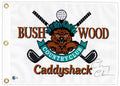 Chevy Chase Autographed White Caddyshack Golf Pin Flag Caddyshack Beckett BAS QR