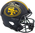 Ji'Ayir Brown Autographed San Francisco 49ers Eclipse Black Full Size Speed Replica Helmet Beckett BAS Witness