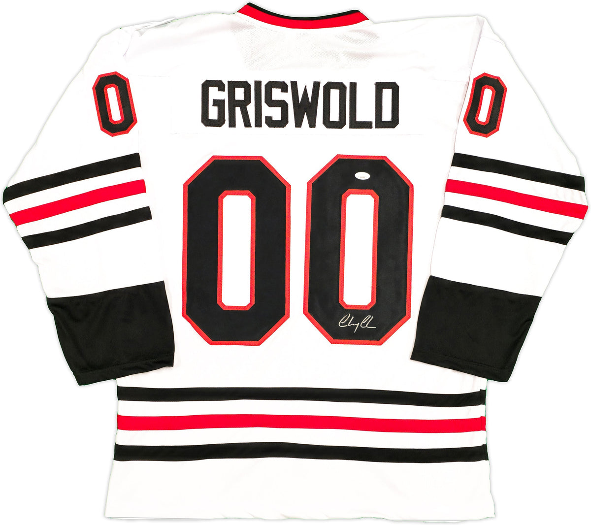 Christmas Vacation Chevy Chase Autographed White Jersey JSA