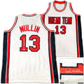 Team USA Chris Mullin Autographed White Jersey Beckett BAS Witness