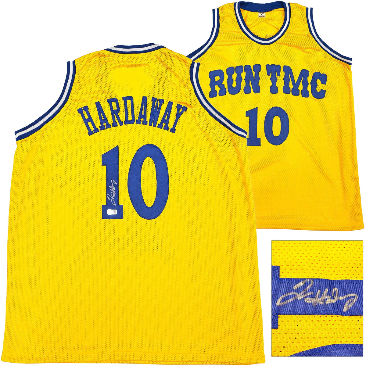 Golden State Warriors Tim Hardaway Autographed Yellow Jersey Beckett BAS Witness