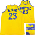 Golden State Warriors Mitch Richmond Autographed Yellow Jersey Beckett BAS Witness