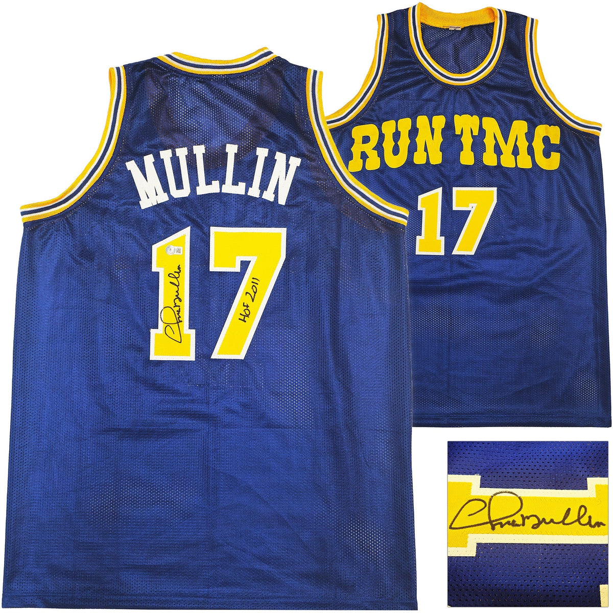 Golden State Warriors Chris Mullin Autographed Blue Jersey "HOF 2011" Beckett BAS Witness