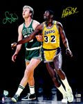 Larry Bird & Magic Johnson Autographed 16x20 Photo Beckett BAS Witness