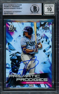 Wander Franco Autographed 2019 Bowman Platinum Prismatic Prodigies Rookie Card #PPP24 Tampa Bay Rays Auto Grade Gem Mint 10 Beckett BAS #15772322