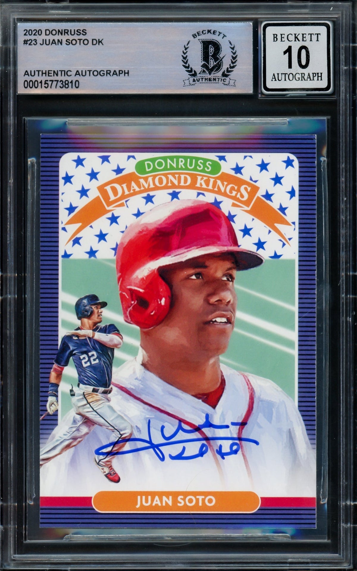 Juan Soto Autographed 2020 Donruss Diamond Kings Card #23 Washington Nationals Auto Grade Gem Mint 10 Beckett BAS #15773810