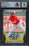 Fernando Tatis Jr. Autographed 2020 Leaf Draft Gold Card #1 San Diego Padres Auto Grade Gem Mint 10 Beckett BAS #15774558