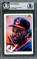 Albert Joey Belle Autographed 1990 Upper Deck Card #446 Cleveland Indians Beckett BAS #15778675
