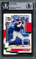 Juan Soto Autographed 2022 Donruss Card #225 Washington Nationals Beckett BAS #15781730
