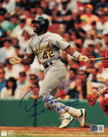 Dave Henderson Autographed 8x10 Photo Oakland A's "1986, 88, 89, 90 World Series" Beckett BAS QR #BM00426