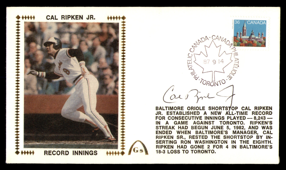 Cal Ripken Jr. Autographed First Day Cover Baltimore Orioles