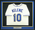 Seattle Mariners Jarred Kelenic Autographed Framed Cream Nike Jersey Beckett BAS Witness Stock #215855
