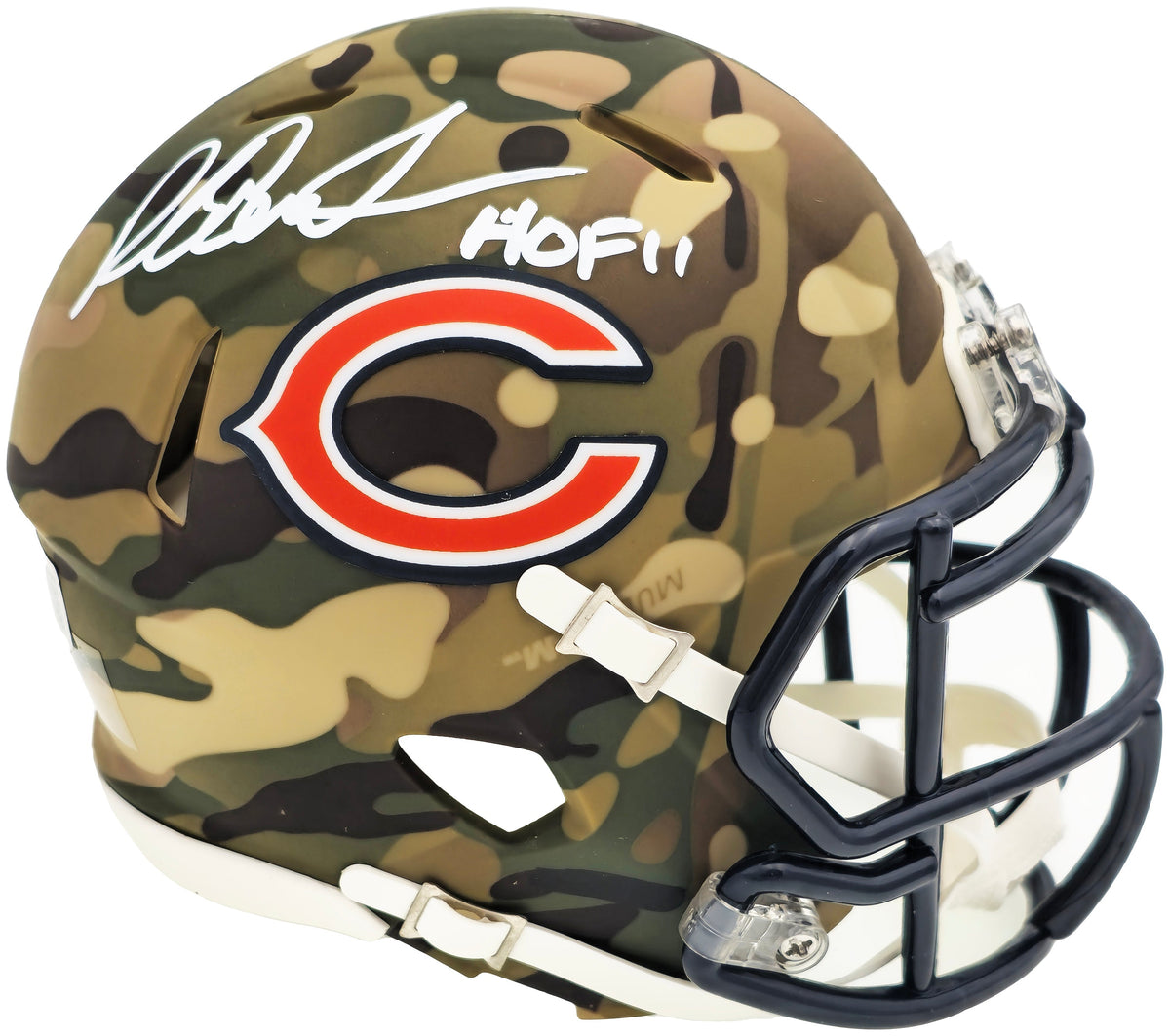 Richard Dent Autographed Chicago Bears Camo Speed Mini Helmet "HOF 11" Beckett BAS Witness