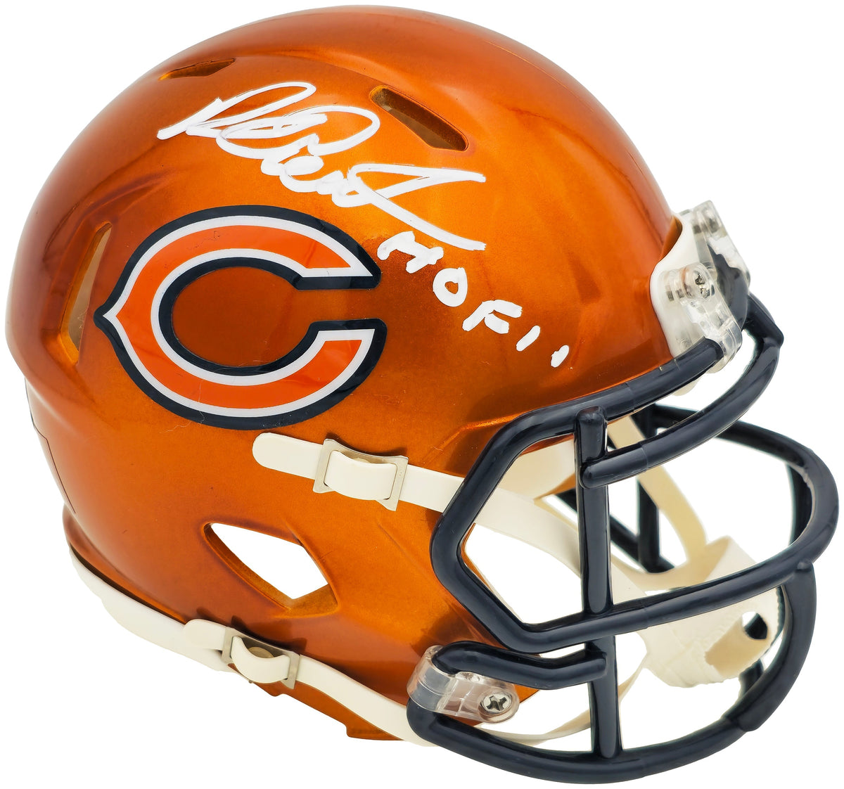 Richard Dent Autographed Chicago Bears Flash Orange Speed Mini Helmet "HOF 11" Beckett BAS Witness