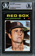 Carl Yastrzemski Autographed 1971 Topps Card #530 Boston Red Sox Beckett BAS #15501002