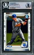 Bobby Witt Jr. Autographed 2020 1st Bowman Chrome Rookie Card #BCP-25 Kansas City Royals Beckett BAS Stock #216346