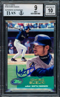 Ichiro Suzuki Autographed 2001 eTopps Rookie Card #100 Seattle Mariners BGS 9 Auto Grade Gem Mint 10 Beckett BAS Stock #216433