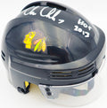 Chris Chelios Autographed Chicago Blackhawks Black Mini Helmet "HOF 2013" Beckett BAS Witness
