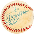 Debs Garms Autographed Official Spalding Baseball Pittsburgh Pirates, St. Louis Cardinals Beckett BAS #BH038053