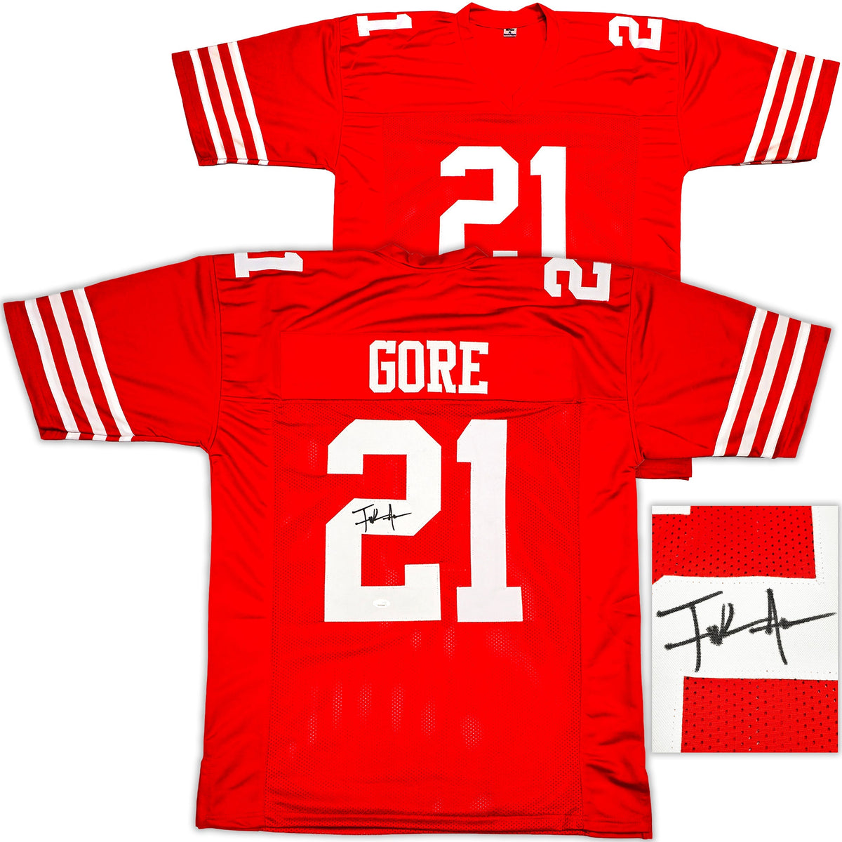 San Francisco 49ers Frank Gore Autographed Red Jersey JSA