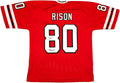 Atlanta Falcons Andre Rison Autographed Red Jersey "Bad Moon" JSA