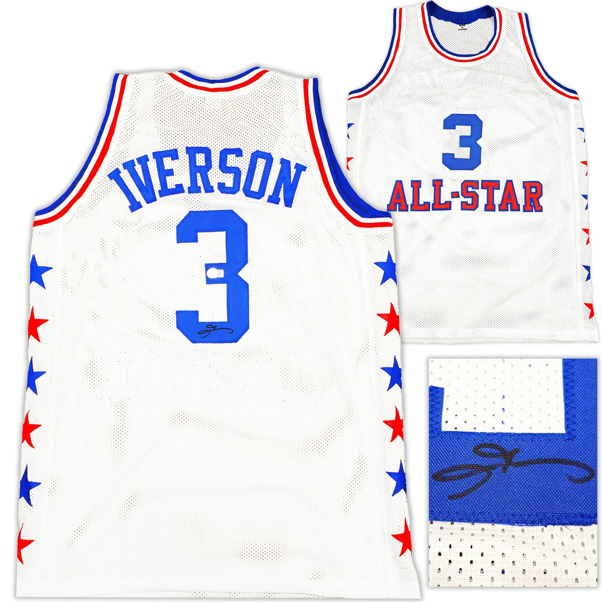 Philadelphia 76ers Allen Iverson Autographed White All Star Jersey Beckett BAS Witness