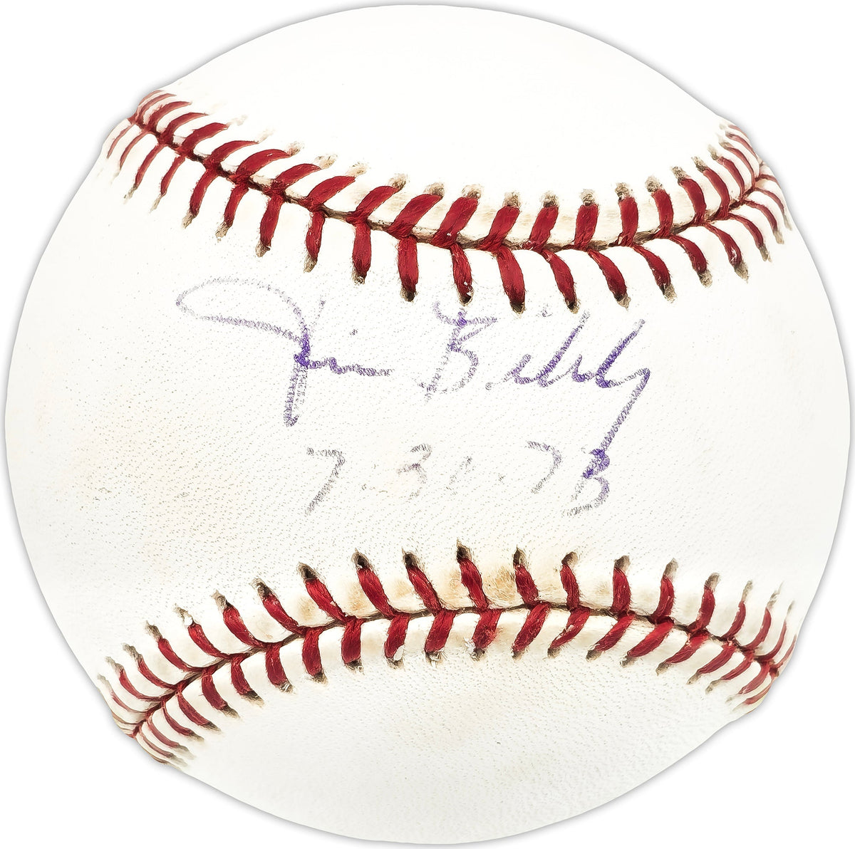 Jim Bibby Autographed Official AL Baseball Texas Rangers "7-31-73" No Hitter Beckett BAS QR #BN13275