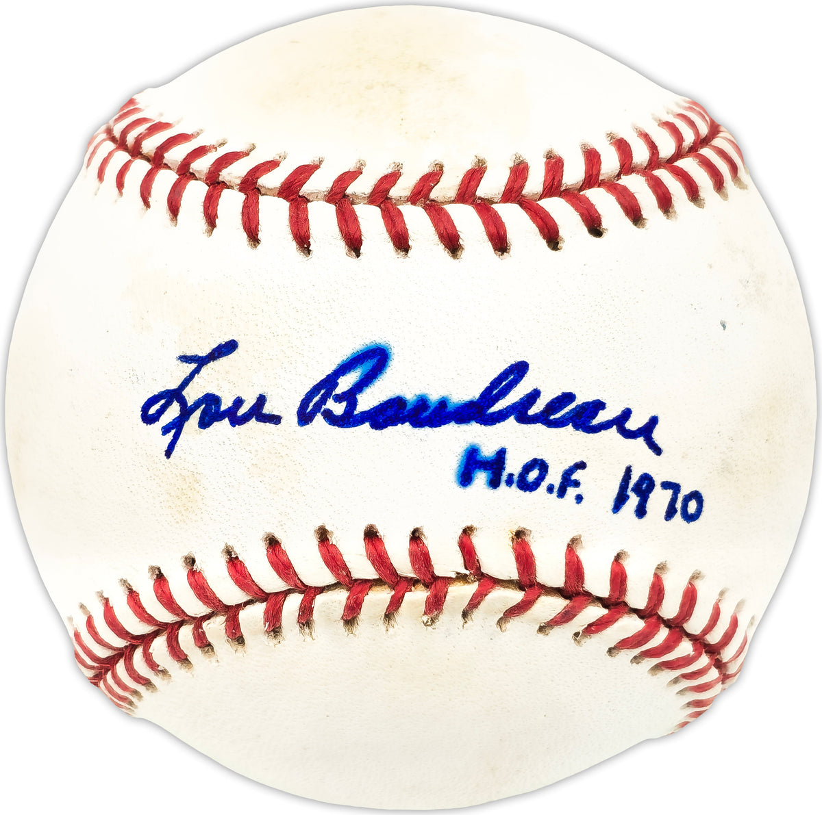 Lou Boudreau Autographed Official 1996 AL Division Logo MLB Baseball Cleveland Indians "HOF 1970" JSA #V29597