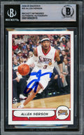 Allen Iverson Autographed 2004-05 Bazooka Card #33 Philadelphia 76ers Beckett BAS Witnessed #16562915