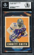 Emmitt Smith Autographed 1997 Leaf Reproductions Card #1 Dallas Cowboys Beckett BAS