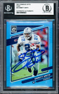 Emmitt Smith Autographed 2021 Donruss Optic Aqua Card #25 Dallas Cowboys #/299 Beckett BAS