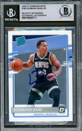 Desmond Bane Autographed 2020-21 Donruss Optic Rookie Card #180 Memphis Grizzlies Beckett BAS Witnessed