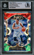 Desmond Bane Autographed 2020-21 Select Prizms Red White Green Ice Rookie Card #90 Memphis Grizzlies Beckett BAS Witnessed #16626948