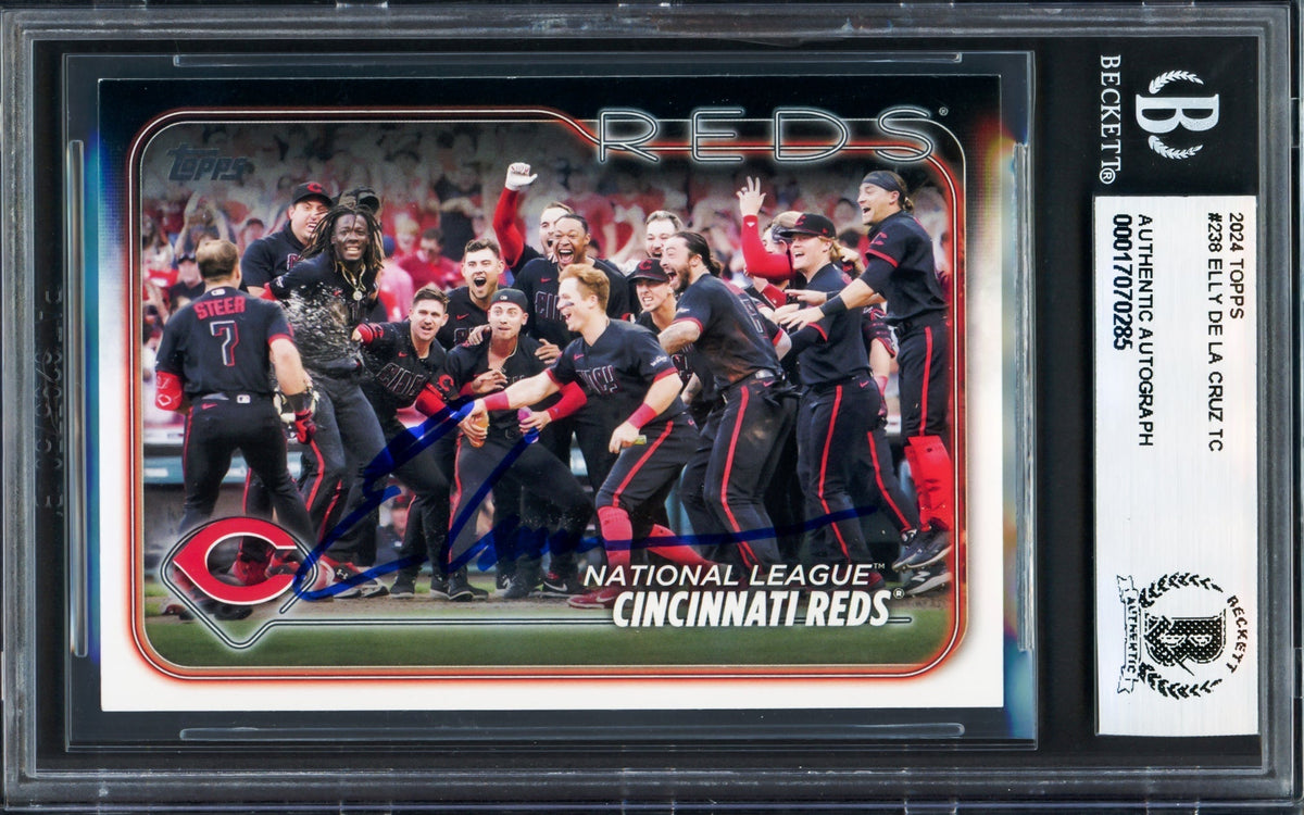 Elly De La Cruz Autographed 2024 Topps Rookie Card #238 Cincinnati Reds Beckett BAS