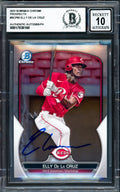 Elly De La Cruz Autographed 2023 Bowman Chrome Prospects Rookie Card #BCP65 Cincinnati Reds Auto Grade Gem Mint 10 Beckett BAS