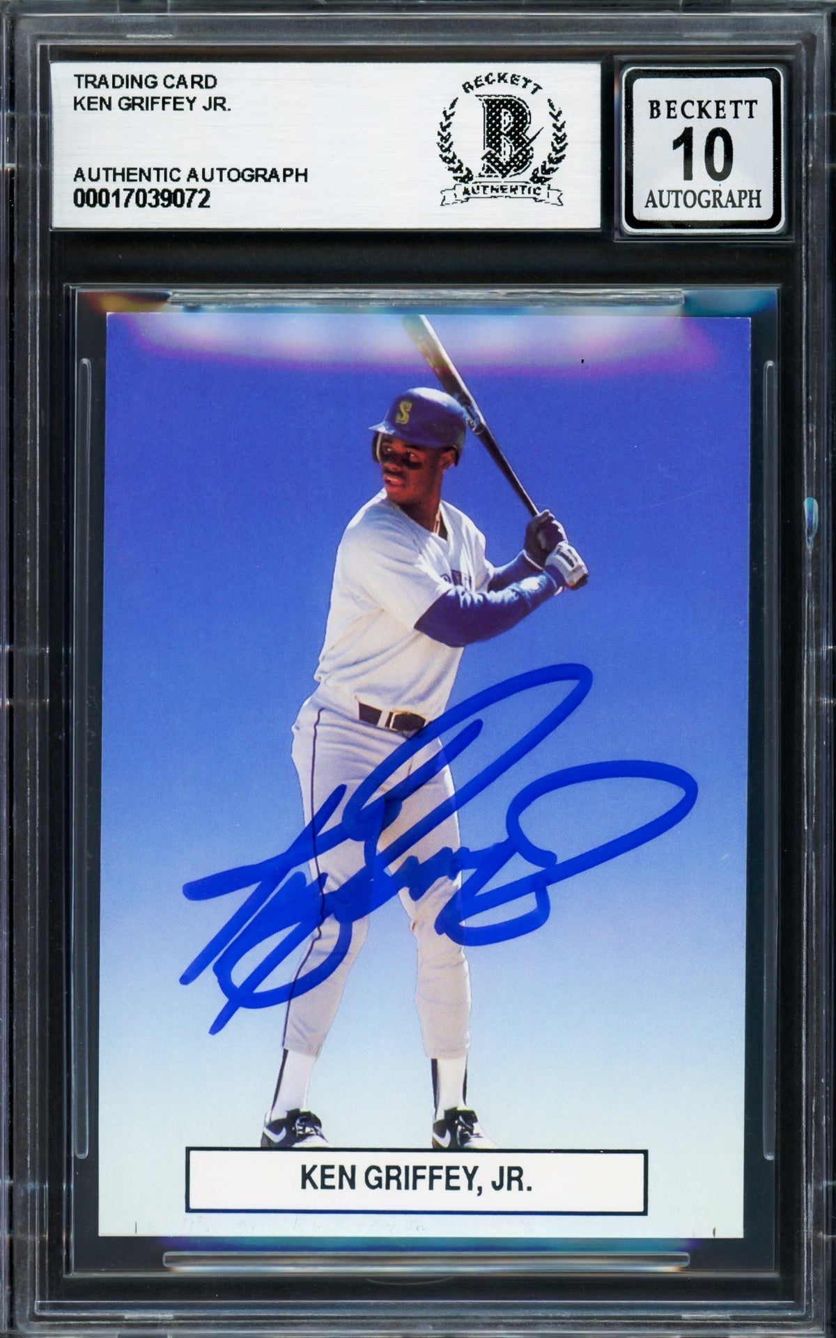 Ken Griffey Jr. Autographed 1989 Premier Player Rookie Card #2 Seattle Mariners Auto Grade Gem Mint 10 Beckett BAS