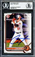 Coby Mayo Autographed 2022 Bowman Draft Rookie Card #BD127 Baltimore Orioles Beckett BAS