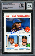 Vladimir Guerrero Jr. Autographed 2022 Topps Heritage Card #68 Toronto Blue Jays Auto Grade Gem Mint 10 Beckett BAS #15859933