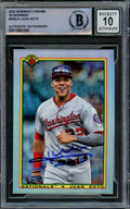 Juan Soto Autographed 2020 Bowman Chrome 1990 Throwback Refractor Card #90B-JS Washington Nationals Auto Grade Gem Mint 10 Beckett BAS #15860390