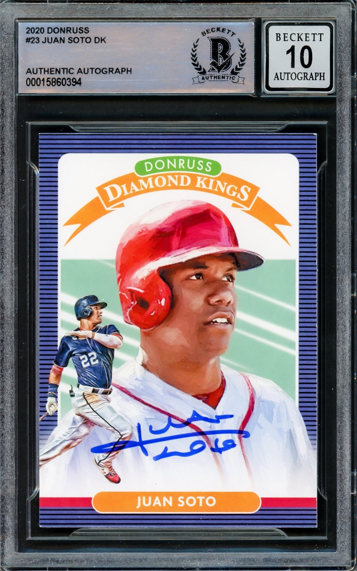 Juan Soto Autographed 2020 Donruss Diamond Kings Card #23 Washington Nationals Auto Grade Gem Mint 10 Beckett BAS #15860394