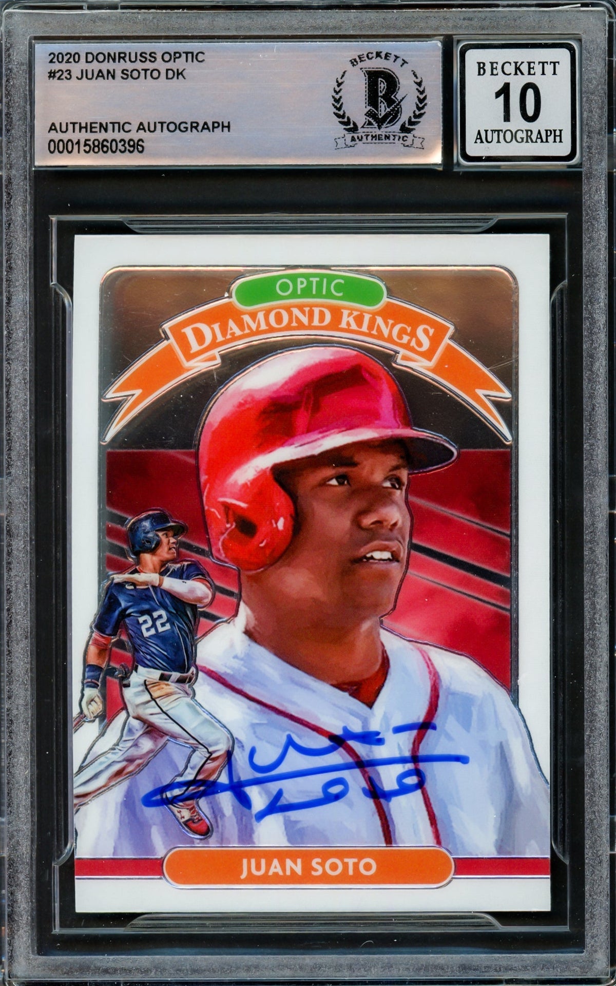 Juan Soto Autographed 2020 Donruss Optic Diamond Kings Card #23 Washington Nationals Auto Grade Gem Mint 10 Beckett BAS #15860396