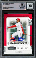 Juan Soto Autographed 2021 Panini Contenders Card #72 Washington Nationals Auto Grade Gem Mint 10 Beckett BAS #15860495