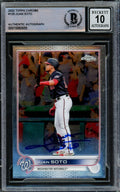 Juan Soto Autographed 2022 Topps Chrome Card #129 Washington Nationals Auto Grade Gem Mint 10 Beckett BAS #15860655